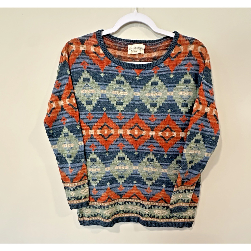 Denim & Supply Ralph Lauren Aztec Southwest Womens Small Cotton Long Sleeve 2540